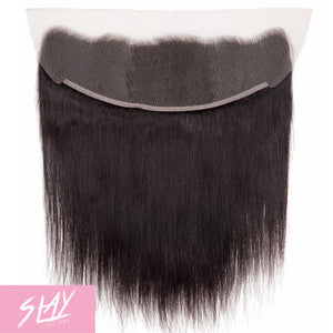 Straight Human Hair Lace Frontal 4x13 Inch Free Part / 6A Black