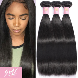 Straight Human Hair Bundles / 6A Black