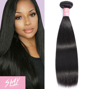 Straight Human Hair Extensions / 6A Black