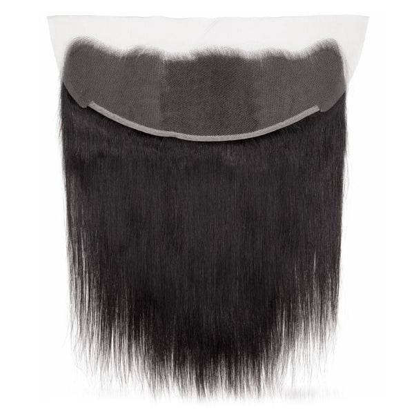 Straight Human Hair Lace Frontal 4x13 Inch Free Part / 6A Black