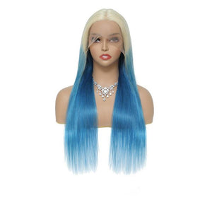 Sahar Tara Straight Human Hair Lace Front T Part Wig #T613-Blue