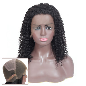 Alina Kinky Human Hair Full Lace Wig Natural Black 180% Density