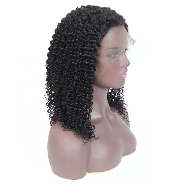 Alina Kinky Human Hair Full Lace Wig Natural Black 180% Density