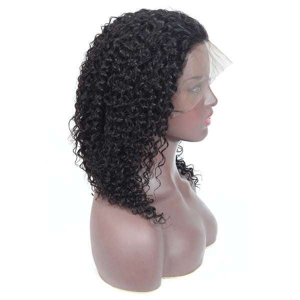 Alina Kinky Human Hair Lace Front Wig Natural Black