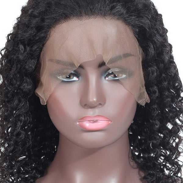 Alina Kinky Human Hair Lace Front Wig Natural Black