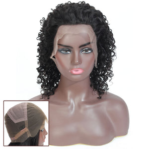 Faye Deep Wave Human Hair Full Lace Wig Natural Black 180% Density