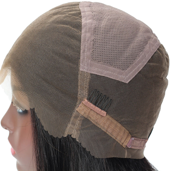 Faye Deep Wave Human Hair Full Lace Wig Natural Black 180% Density