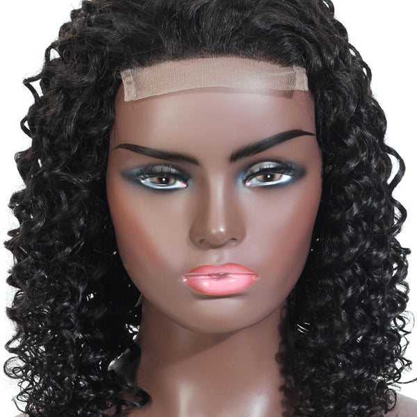 Faye Deep Wave Human Hair Lace Closure Wig Natural Black