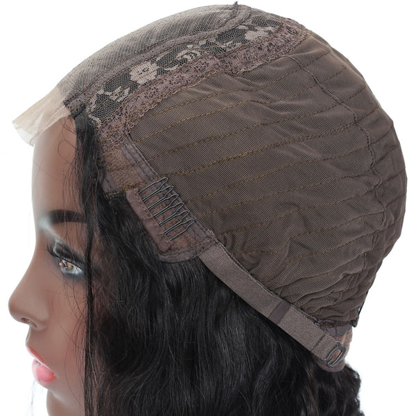 Faye Deep Wave Human Hair Lace Closure Wig Natural Black