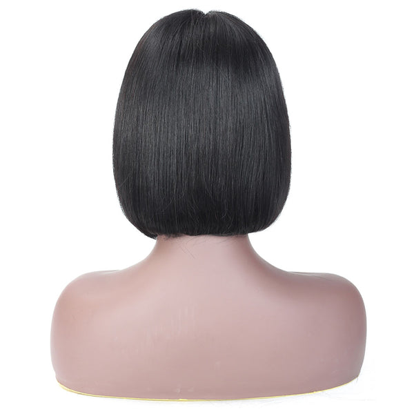 Kylee Short Straight Bob Human Hair Wig with Lace Middle Parting
