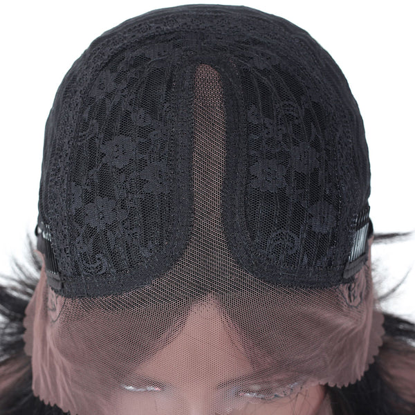 Kylee Short Straight Bob Human Hair Wig with Lace Middle Parting