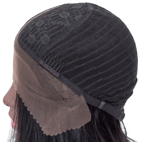 Kylee Short Straight Bob Human Hair Wig with Lace Middle Parting