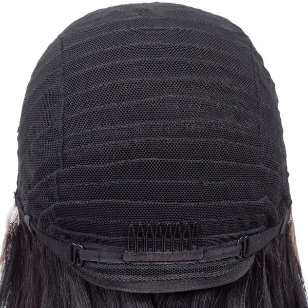 Kylee Short Straight Bob Human Hair Wig with Lace Middle Parting