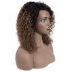 Nikki Deep Wave Human Hair Wig with Lace Side Parting  Dip Dye Auburn