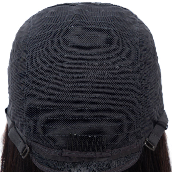 Nikki Deep Wave Human Hair Wig with Lace Side Parting Natural Black