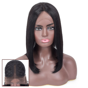 Sonia Straight Long Bob Human Hair Wig with Lace Middle Parting