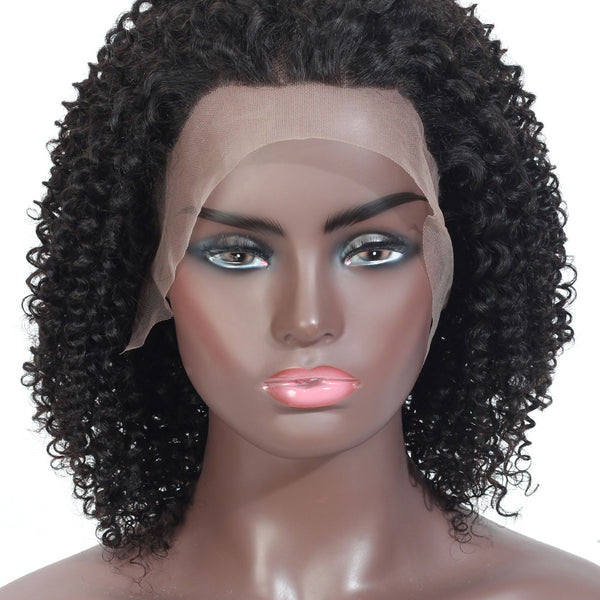 Tami Jerry Curl Human Hair Lace Front Wig Natural Black