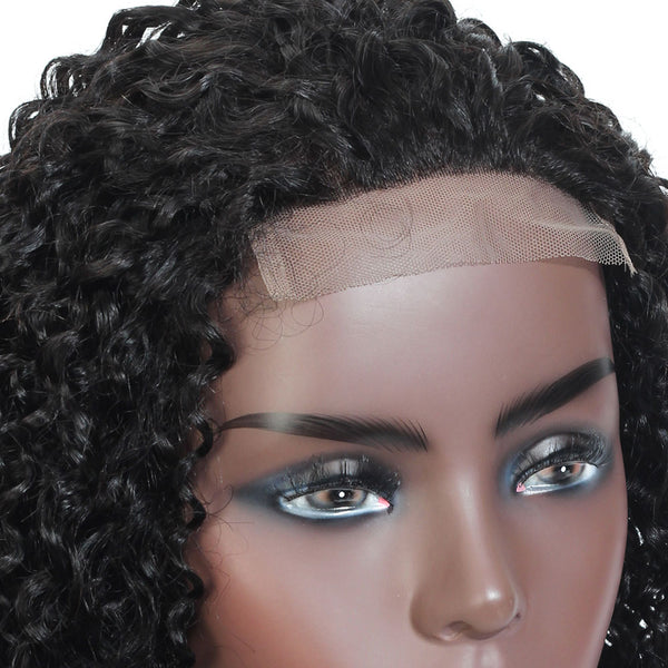 Tami Jerry Curl Human Hair Lace Closure Wig Natural Black