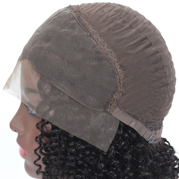 Tami Jerry Curl Human Hair Lace Front Wig Natural Black