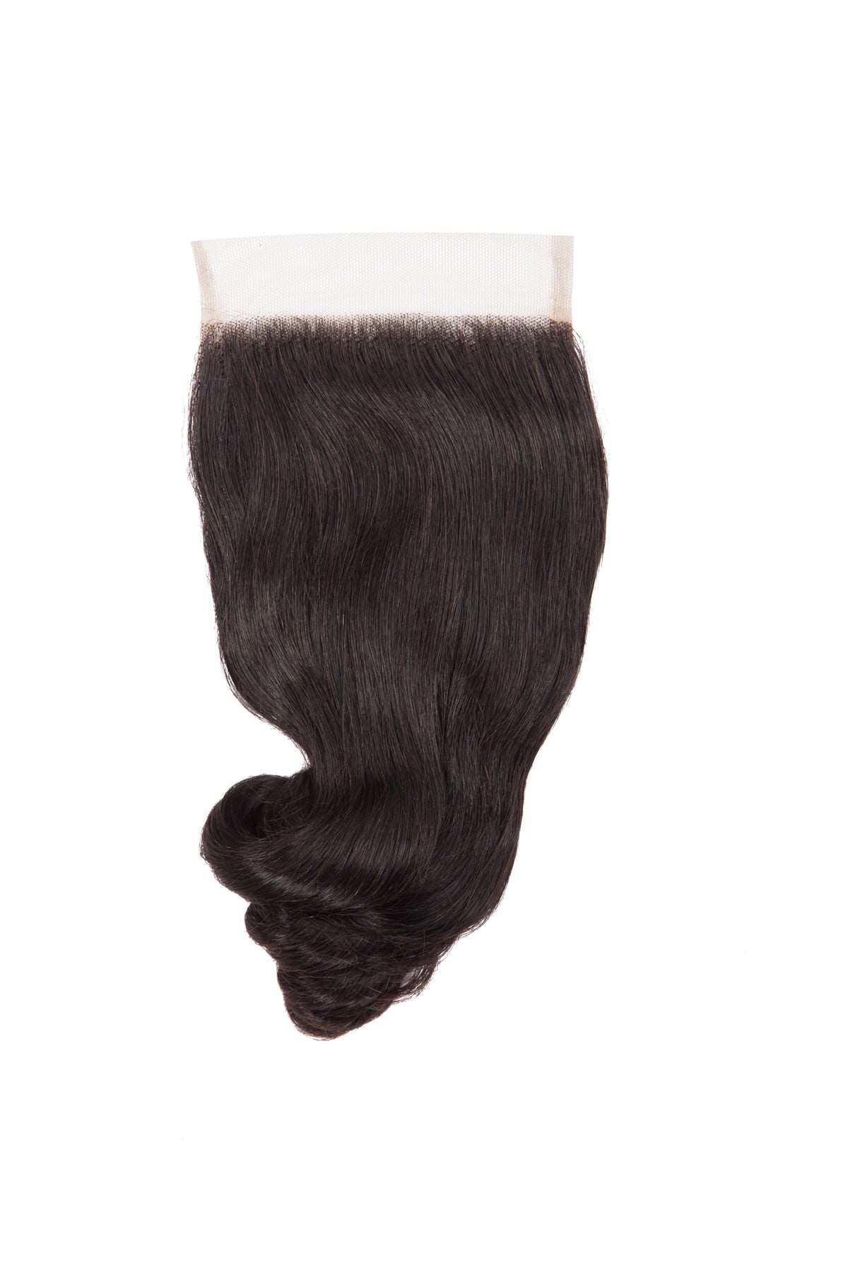 Real Sahar lace closure showing the lace base and visible curled texture